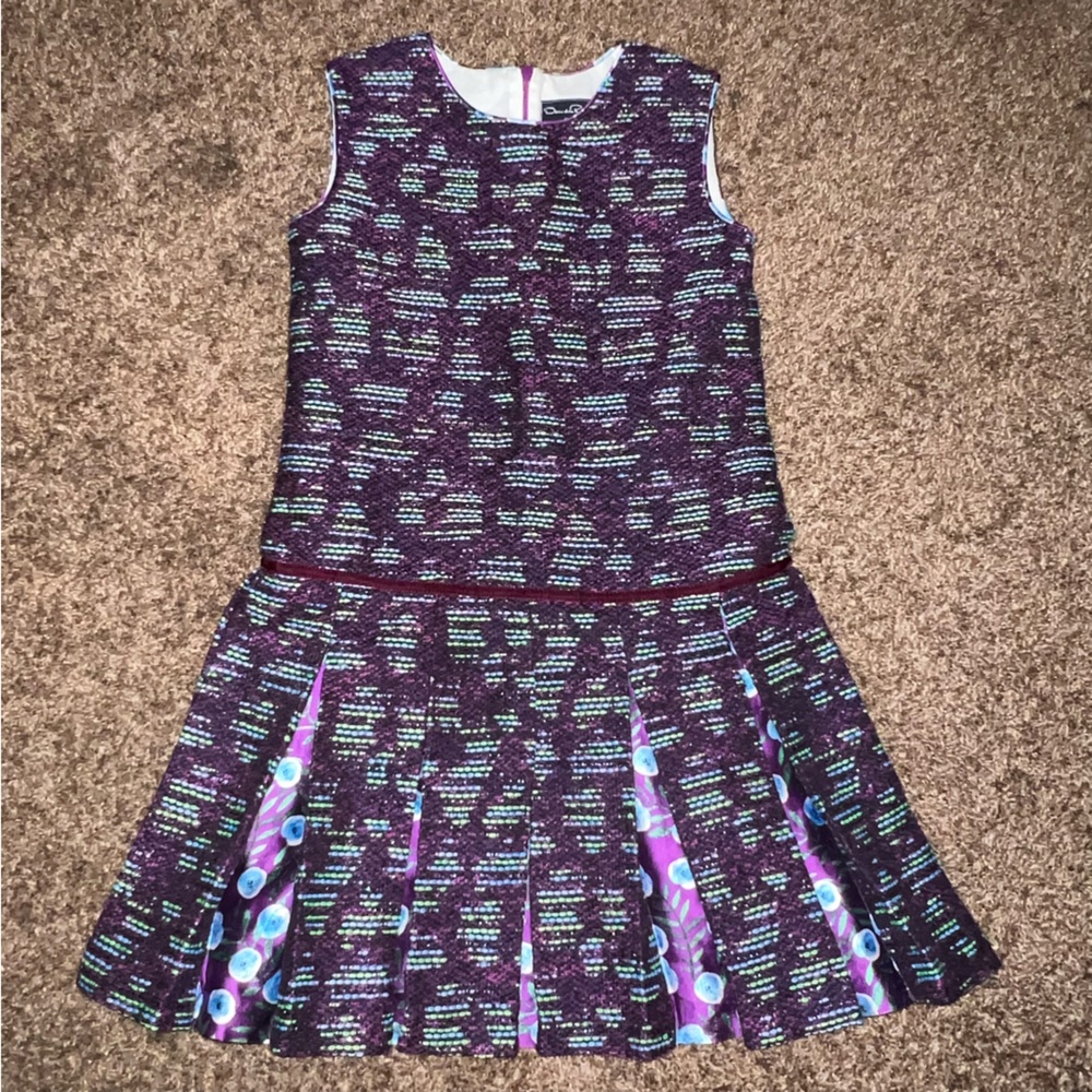 Oscar de la Renta Purple Tweed Kids Dress